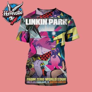 Linkin Park Chicago Illinois Poster From Zero World Tour 2025 Exclusive Merch At United Center On August 11 2025 All Over Print Shirt