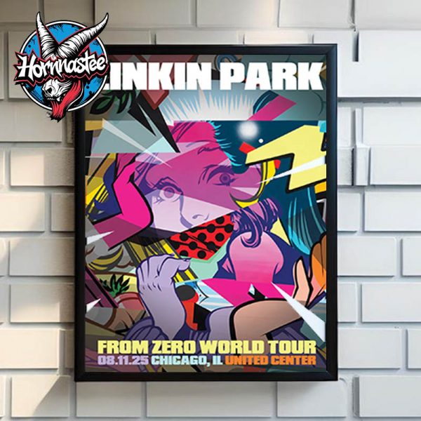 Linkin Park Chicago Illinois Poster From Zero World Tour 2025 Exclusive Merch At United Center On August 11 2025 Poster Home Decor Canvas