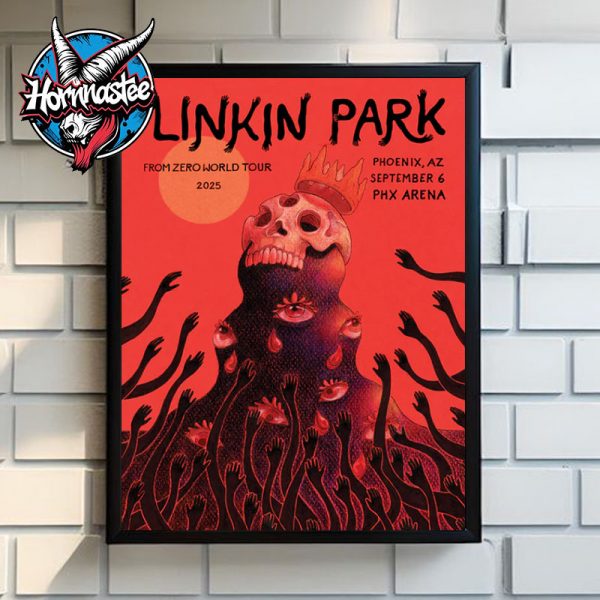 Linkin Park From Zero World Tour 2025 Phoenix Arizona Show On September 6 2025 At PHX Arena Poster Home Decor Canvas