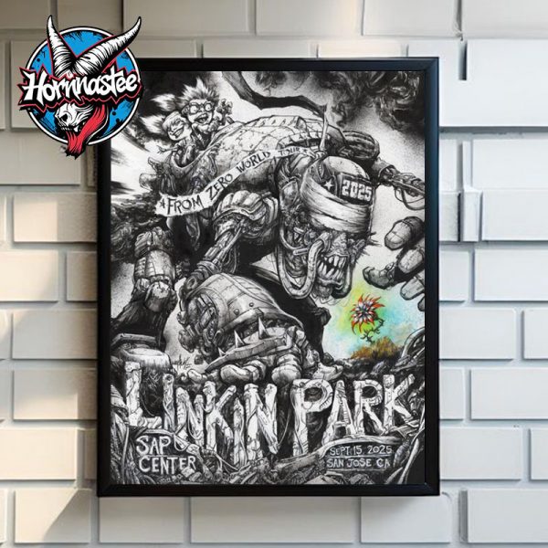 Linkin Park From Zero World Tour 2025 San Jose California Show At SAP Center On September 15 2025 Poster Home Decor Canvas