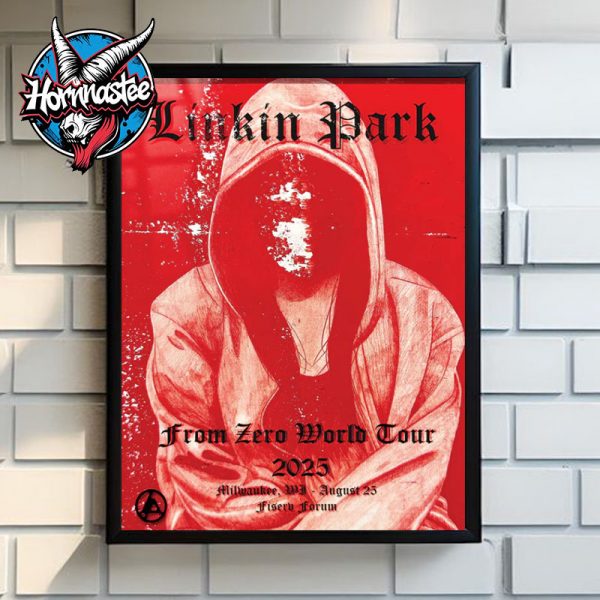 Linkin Park Milwaukee Wisconsin From Zero World Tour 2025 Poster Concert At Fiserv Forum On August 25 2025 Poster Home Decor Canvas
