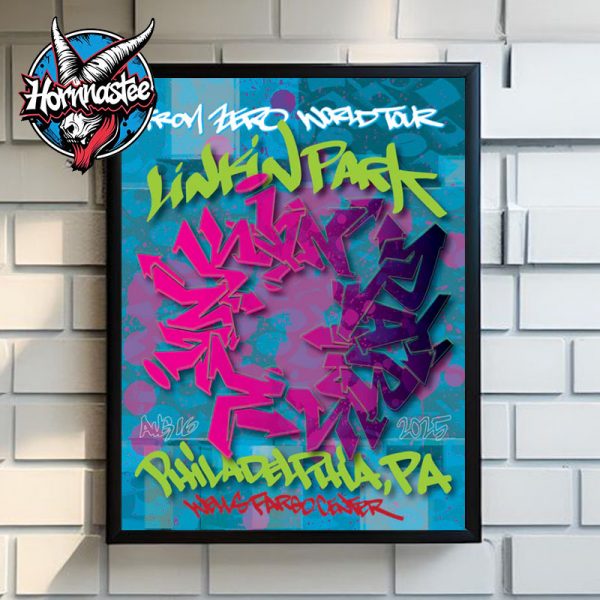 Linkin Park Philadelphia From Zero World Tour 2025 Philadelphia Poster At Xfinity Mobile Arena On August 16 2025 Poster Home Decor Canvas