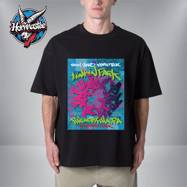 Linkin Park Philadelphia From Zero World Tour 2025 Philadelphia Poster At Xfinity Mobile Arena On August 16 2025 Unisex T-Shirt