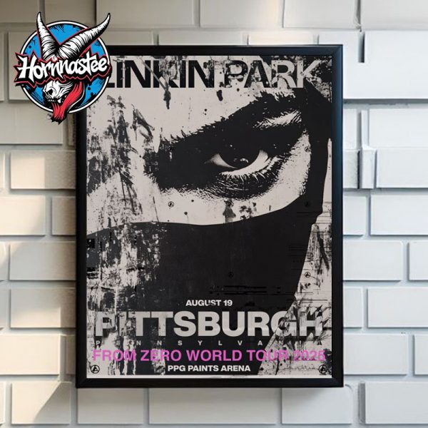 Linkin Park Pittsburgh Poster From Zero World Tour 2025 On August 19 2025 At PPG Paints Arena In Pittsburgh Pennsylvania Poster Home Decor Canvas