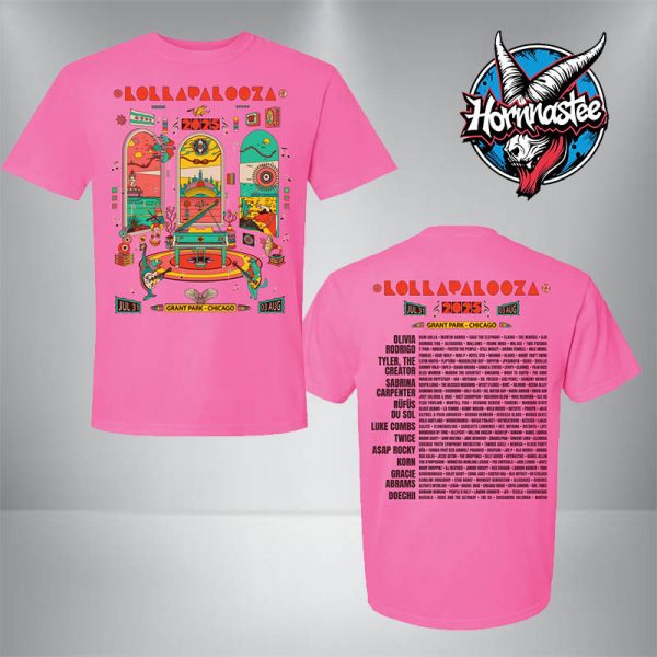Lollapalooza 2025 Festival Poster Lineup Grant Park In Chicago Illinois On August 3 2025 Unisex T-Shirt