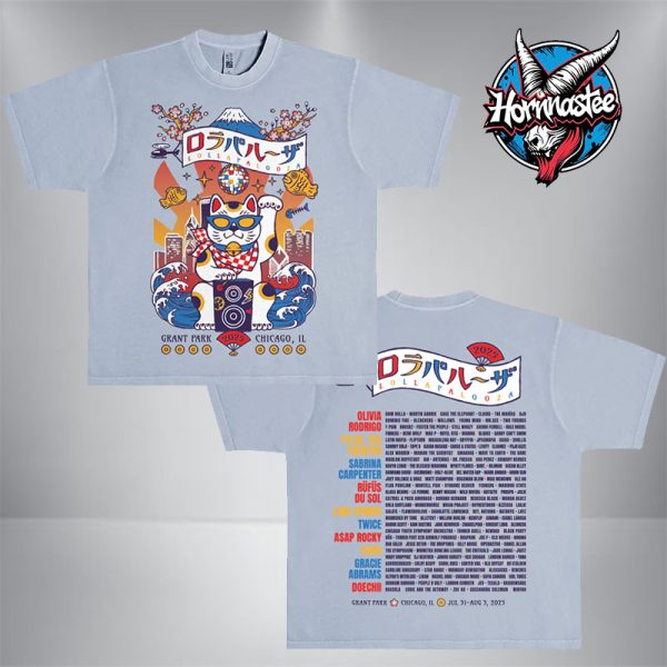 Lollapalooza 2025 Lucky Cat Line Up Tee At Grant Park On July 31-August 31 2025 In Chicago IL Unisex T-Shirt
