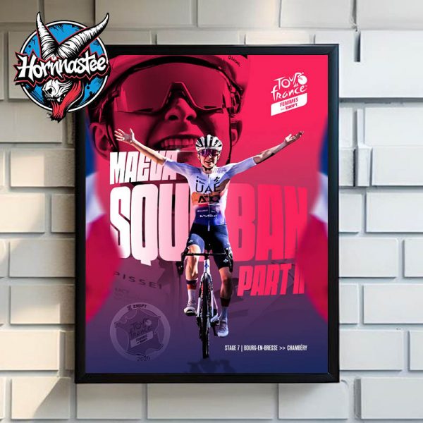 Maeva Squiban Wins Stage 7 Tour De France Femmes Bourg En Bresse Chambery Poster Home Decor Canvas