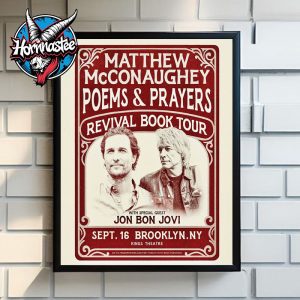 Matthew McConaughey Poems And Prayers Revival Book Tour At Kings Theatre On September 16 2025 In Brooklyn NY Poster Home Decor Canvas