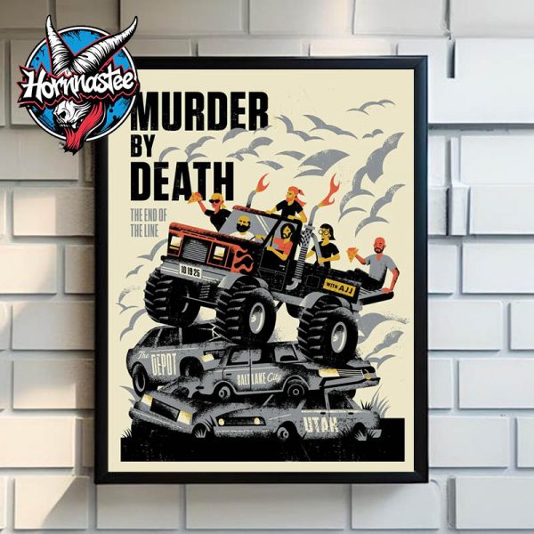 Murder By Death The End Of The Line Salt Lake City Show On August 19 2025 In Utah Poster Home Decor Canvas