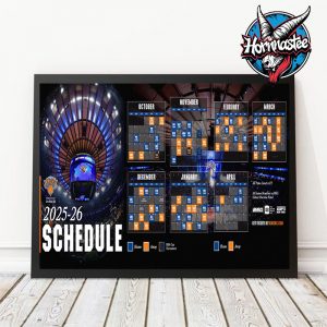 New York Knicks 2025-26 Regular Season NBA Official Schedule Poster Home Decor Canvas Horizontal