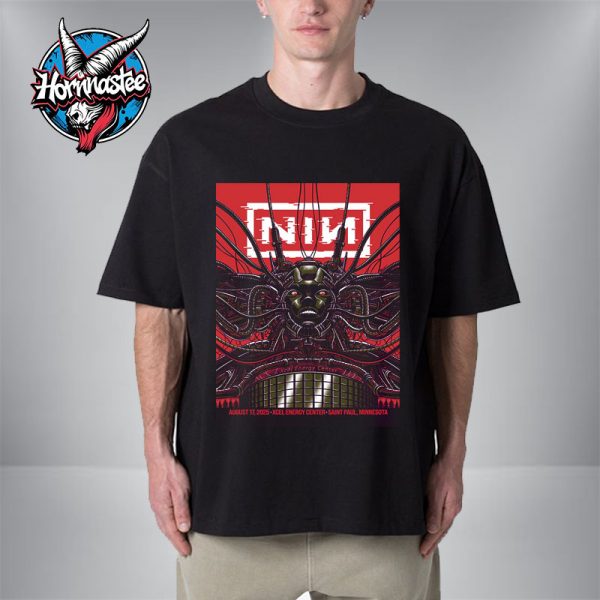 Nine Inch Nails Venue Poster At Xcel Energy Center On August 17 2025 In Saint Paul Minnesota Unisex T-Shirt