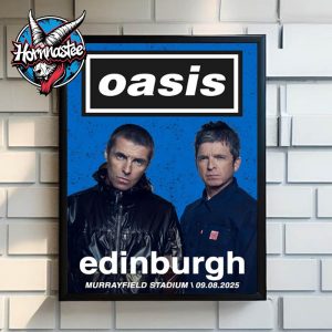 Oasis Live 25 Edinburgh Event Poster At Murrayfield Stadium On August 9 2025 Poster Home Decor Canvas