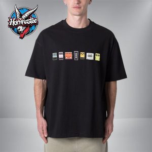 Oasis x Paul Smith Black Guitar Pedals Unisex T Shirt