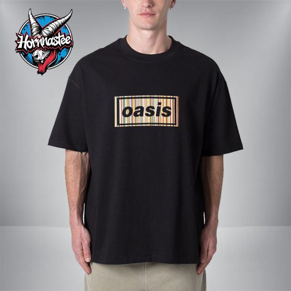Oasis x Paul Smith Signature Stripe Black Unisex T Shirt