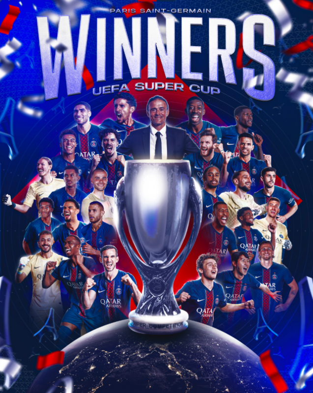 PSG Paris Saint Germain Winners UEFA Super Cup 2025