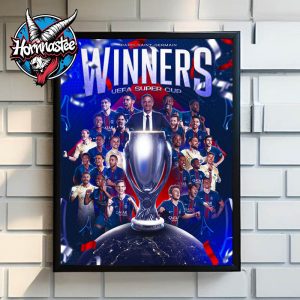 PSG Paris Saint Germain Winners UEFA Super Cup 2025 Poster Home Decor Canvas