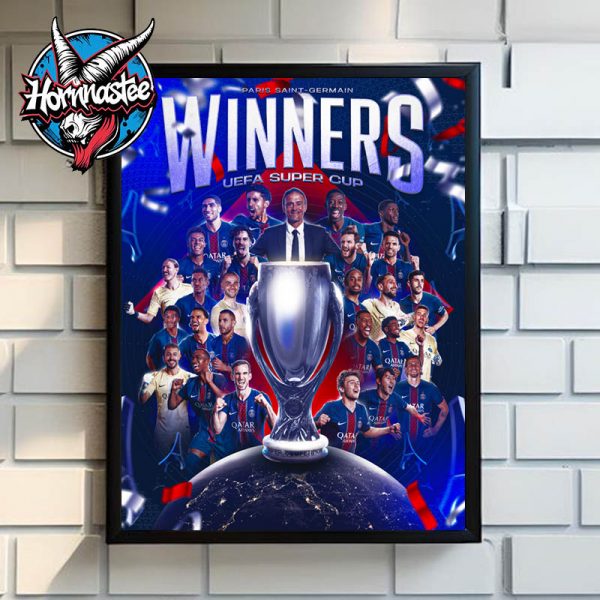 PSG Paris Saint Germain Winners UEFA Super Cup 2025 Poster Home Decor Canvas