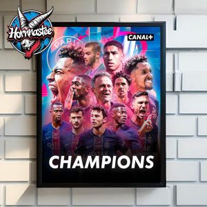 PSG The Champions UEFA Super Cup Championship 2025 Poster Home Decor Canvas