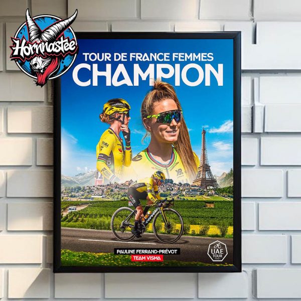 Pauline Ferrand Prevot Team Visma The French Champion Tour De France Femmes 2025 For 40 Years Poster Home Decor Canvas