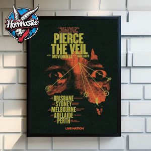 Pierce The Veil I Cant Hear You World Tour Australia 2026 Schedule Tour Dates Poster Home Decor Canvas