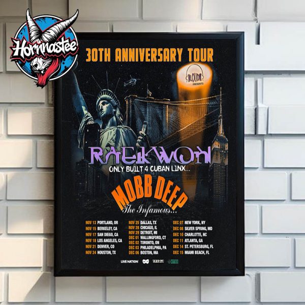 Raekwon 30th Anniversary Tour 2025 Schedule Tour Dates Only Built 4 Cuban Linx Poster Home Decor Canvas