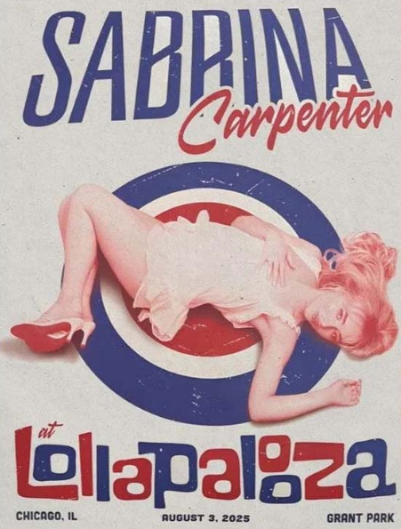 Sabrina Carrpenter Lollapalozza Festival 2025 Show At Grant Park On August 3 2025 In Chicago Illinois