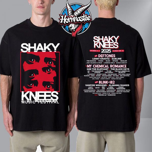 Shaky Gaze Knees Music Festival Line Up Unisex T Shirt Two Sided