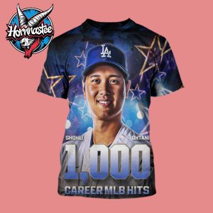 Shohei Ohtani Los Angeles Dodgers Reachs 1000 Career MLB Hits Congratulation All Over Print Shirt