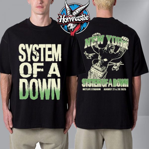 System Of A Down Venue Tee At MetLife Stadium On August 27 28 2025 In New York Unisex T Shirt Two Sided