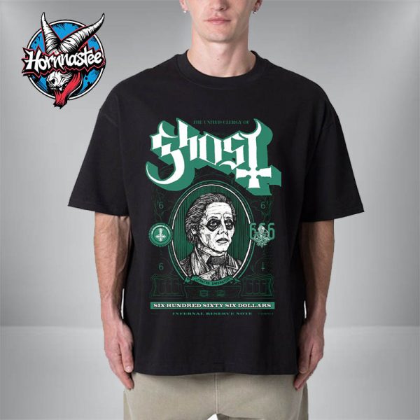Ghost Band Mummy Dust The United Clergy Of Six Hundred Sixty Six Dollars Unisex T-Shirt