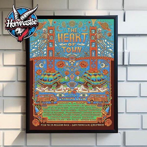 The Heart Of Town Concert Poster Line Up At Pier 48 In Mission Rock On August 2 2025 In San Francisco CA Poster Home Decor Canvas