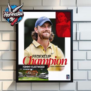 Tommy Fleetwood Celebrates The Champion Of Fedexcup Champion Tour Championship 2025 Poster Home Decor Canvas