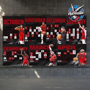 Toronto Raptors NBA Regular Season 2025-26 Schedule Poster Horizontal