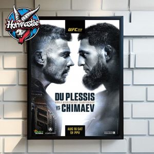 UFC 319 Du Plessis vs Chimaev Autographed World Middleweight Championship On August 16 2025 Poster Home Decor Canvas