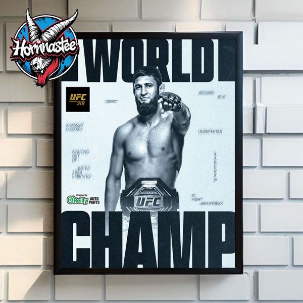 UFC 319 Khamzat Chimaev The Lone Wolf Champion World Middleweight 2025 Poster Home Decor Canvas