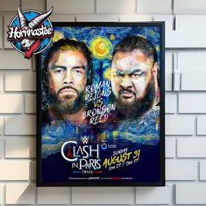 WWE Clash In Paris France Roman Reigns vs Bronson Reed On August 31 2025 Poster Home Decor Canvas