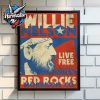Willie Nelson Live In Red Rocks Amphitheatre In Morrison Colorado On June 1 1976 Poster Home Decor Canvas