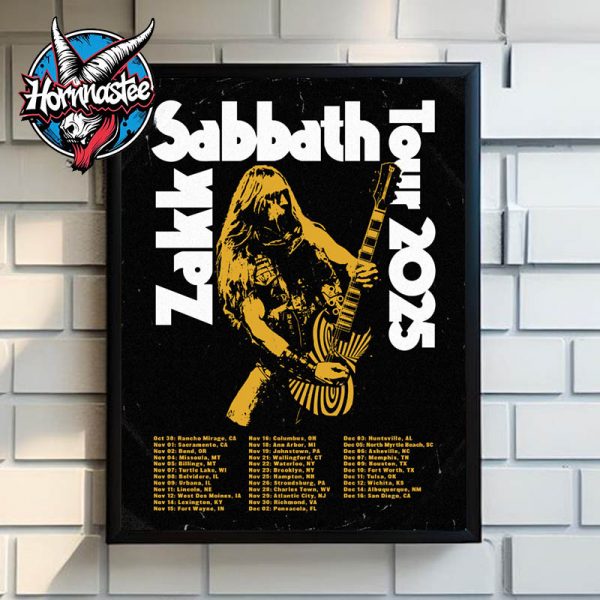 Zakk Sabbath Tour 2025 Schedule Tour Dates Poster Home Decor Canvas