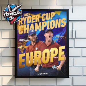 2025 Ryder Cup Champions Congrats Team Europe Rory McIlroy Tommy Fleetwood Victory At Bethpage Poster Home Decor Canvas