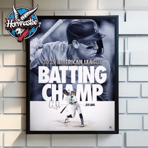 Aaron Judge New York Yankees 2025 American League Batting Champ 331 AVG Poster Home Decor Canvas