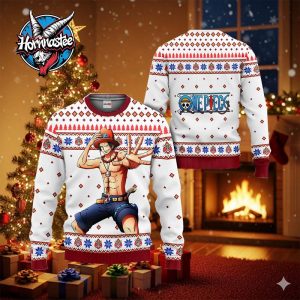 Ace Anime Ugly Christmas Sweater One Piece Ugly Christmas Sweater