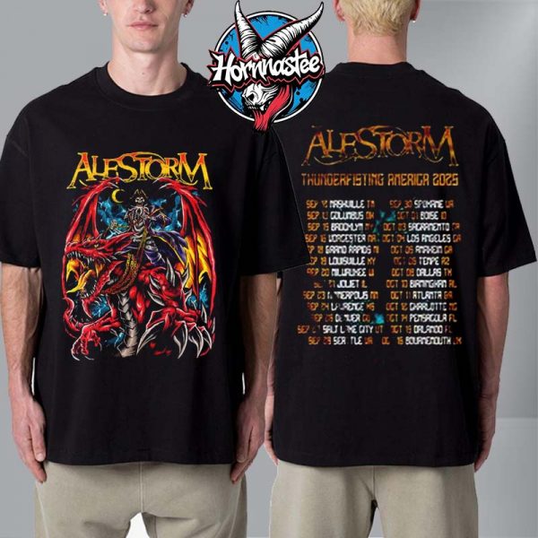 Alestorm Bag Of Dicks Thunderfisting America 2025 Tour Schedule Tour Dates Unisex T Shirt Two Sided