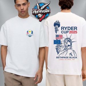 Barstool Ryder Cup 2025 Bethpage Black At Long Island New York Lady Liberty Flags Unisex T Shirt Two Sided