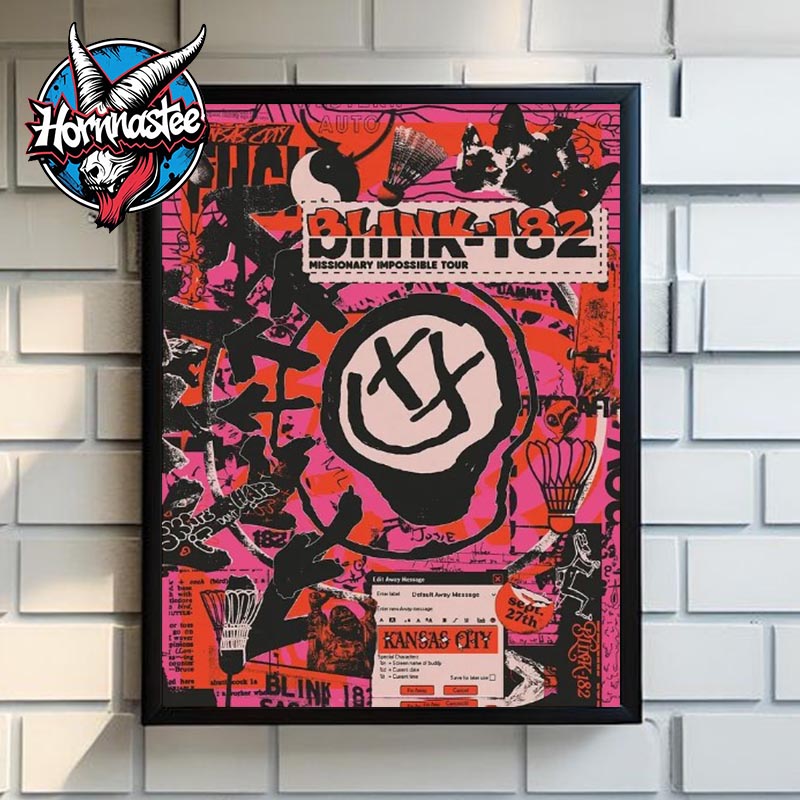 Blink 182 Kansas City Merch Tee Show On September 27 2025 At T Mobile Center In Missouri Missionary Impossible Tour Poster Home Decor Canvas Blink 182 Kansas City Merch Tee Show On September 27 2025 At T Mobile Center In Missouri Missionary Impossible Tour Poster Home Decor Canvas
