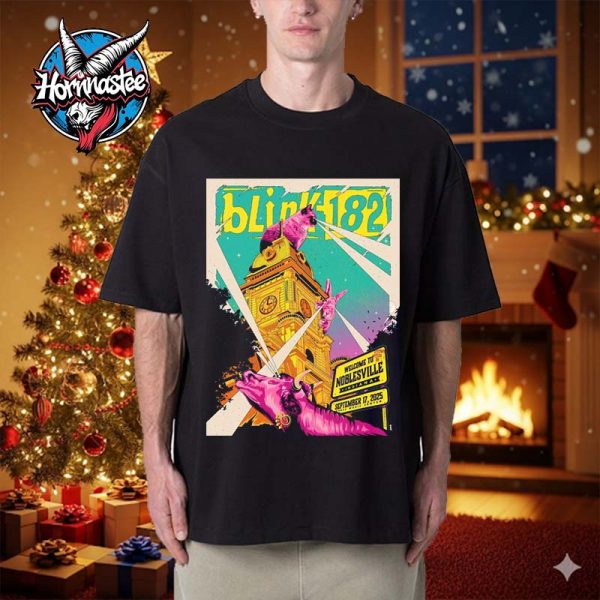 Blink 182 Noblesville Indiana Show On September 17 2025 At Ruoff Music Center Missionary Impossible Tour Unisex T Shirt