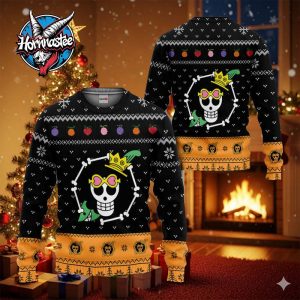 Brook Symbol Anime Xmas One Piece Ugly Christmas Sweater