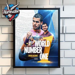 Carlos Alcaraz The Champion US Open World Number One Poster Home Decor Canvas