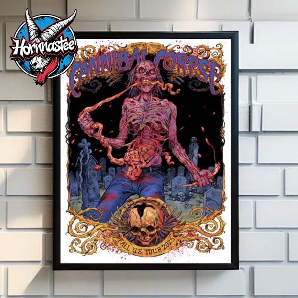 Cannibal Corpse Fall US Tour 2025 Nashville Tennessee On September 15 2025 At Marathon Music Works Poster Home Decor Canvas