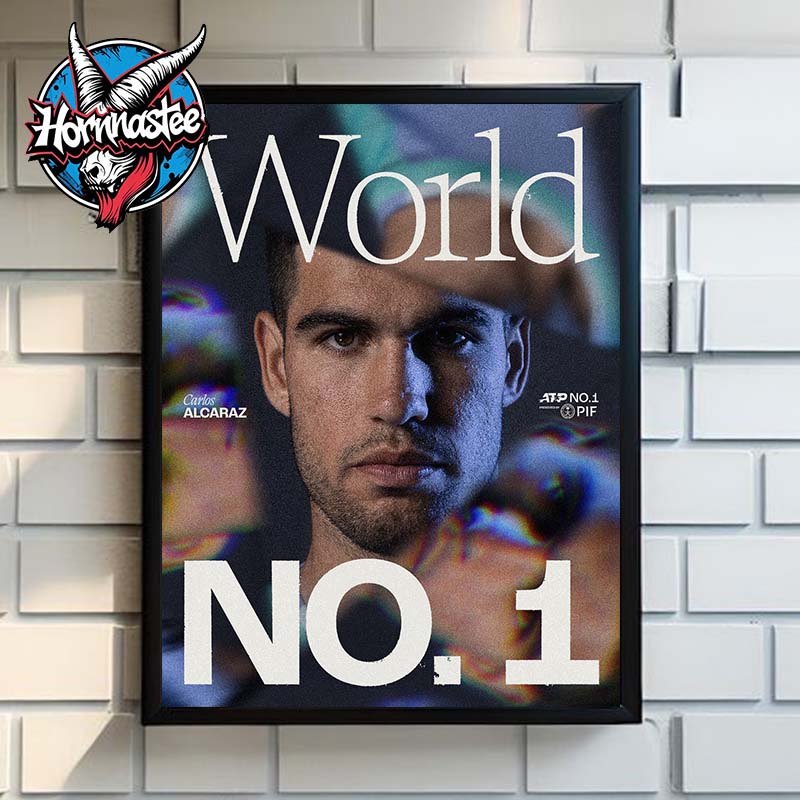 Carlos Alcaraz World No 1 In The PIF ATP Rankings Poster Home Decor Canvas Carlos Alcaraz World No 1 In The PIF ATP Rankings Poster Home Decor Canvas