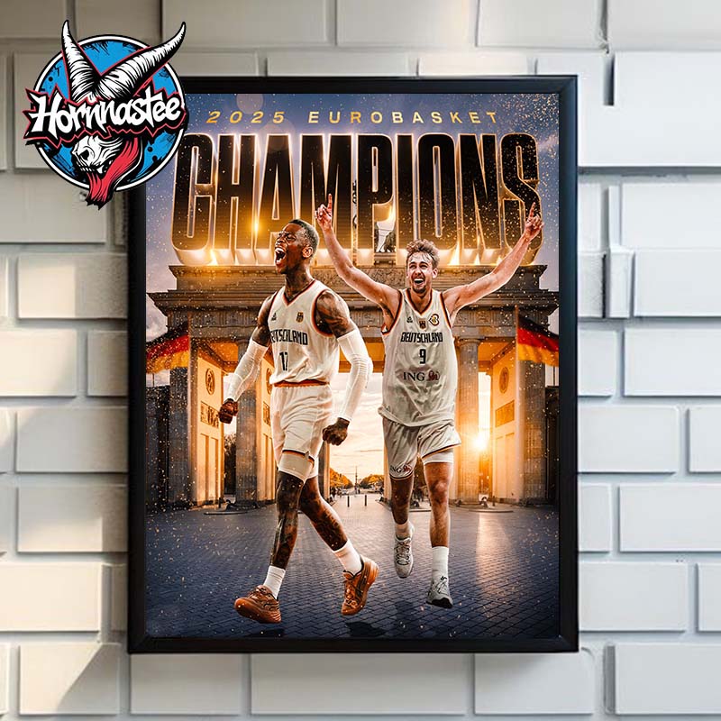 Celebrates Germany Win 2025 EuroBasket Championship Poster Home Decor Canvas Celebrates Germany Win 2025 EuroBasket Championship Poster Home Decor Canvas